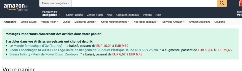 Astuce Amazon "Enregistré pour plus tard" ... pour gagner quelques euros