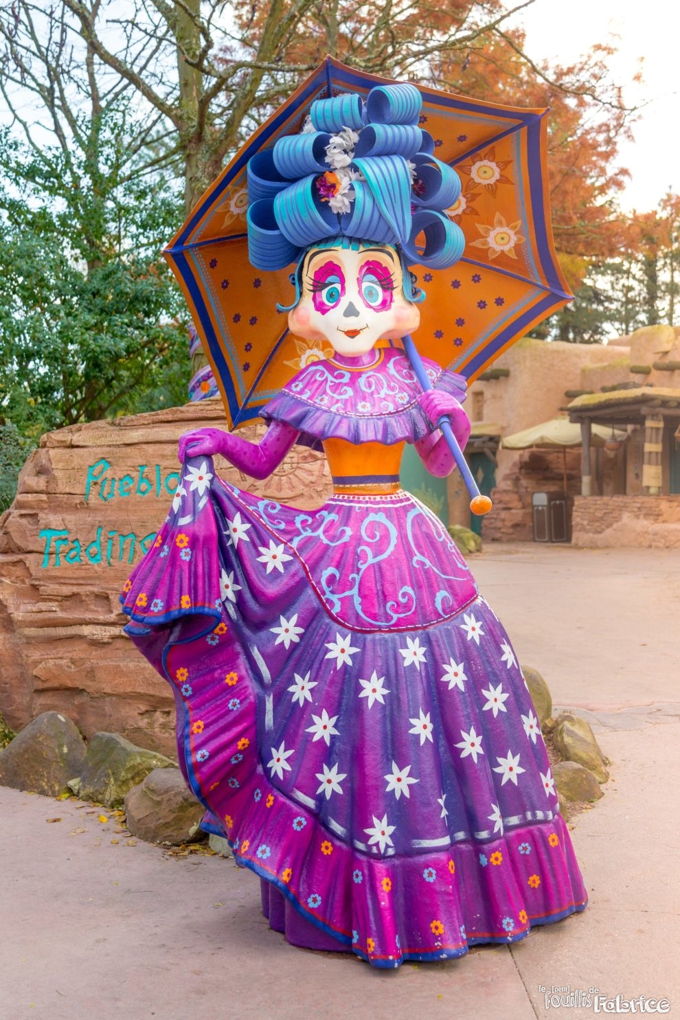 La dame statue squelette coloré "Dia de los Muertos" - Version rose