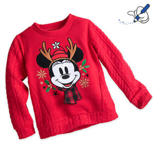 Le pull de Noël Minnie, sur le Disney Store (fille)