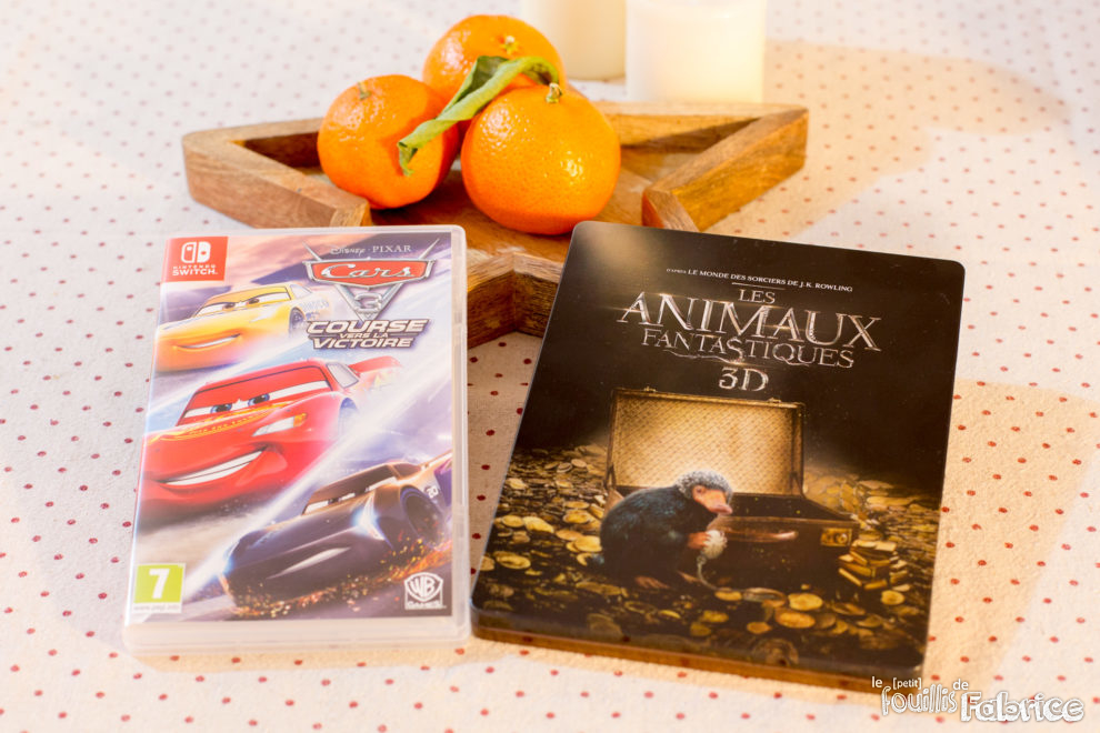 Mes cadeaux : Cars 3 sur Nintendo Switch et Steelbook "Les animaux Fantastiques" (Blu-ray 3D, 2D, DVD)